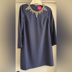 NWT Lily Pulitzer Anastasia Stretch Dress-Navy-Sz 4